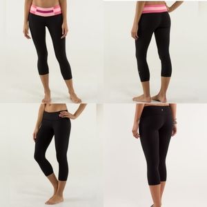 Lululemon Wunder Under Crops Full On Luon Reversible Active Pant Size 6